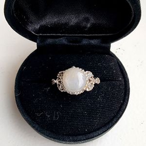 Natural Star Blue Sapphire and small White Sapphire ( untreated) ring